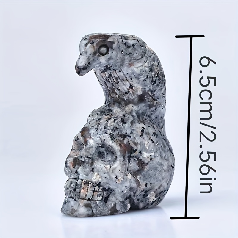 Flame Stone Bird Skull Crystal Statue Collectible Home Decor